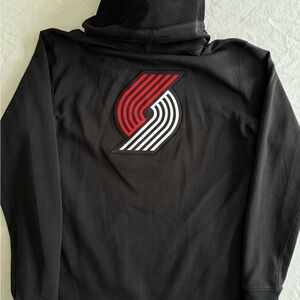Nike Dri-Fit Portland Trailblazers Black Zip Up Basketball Hoodie Youth Large